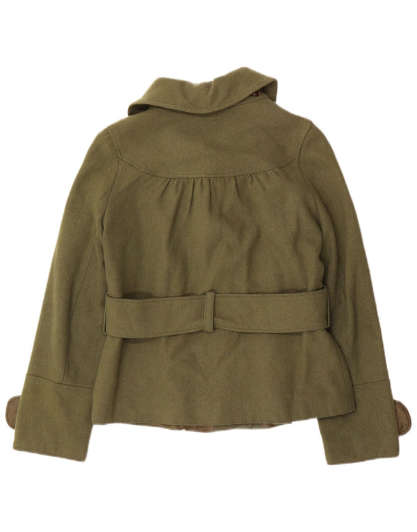 Topshop Damen Pea Coat UK 8 Small Grüne Wolle
