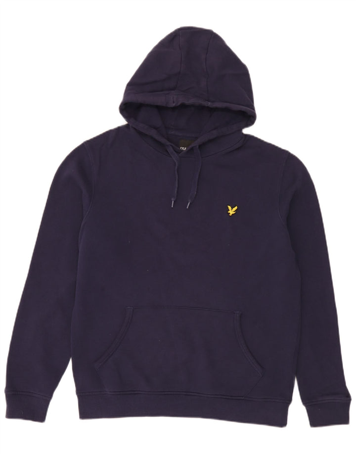 Lyle & Scott Herren-Kapuzenpullover aus mittelblauer, marineblauer Baumwolle