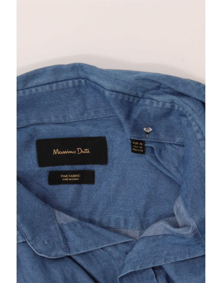 Massimo Dutti Herren Jeanshemd XL Marineblau