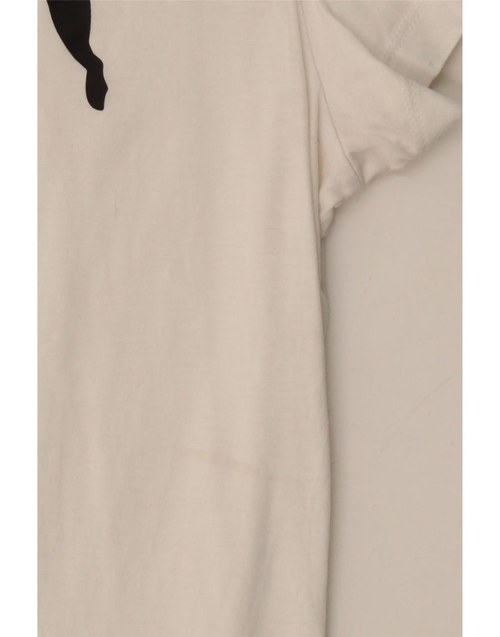 PUMA Womens Graphic T-Shirt Top UK 12 Medium White Vintage Puma and Second-Hand Puma from Messina Hembry 