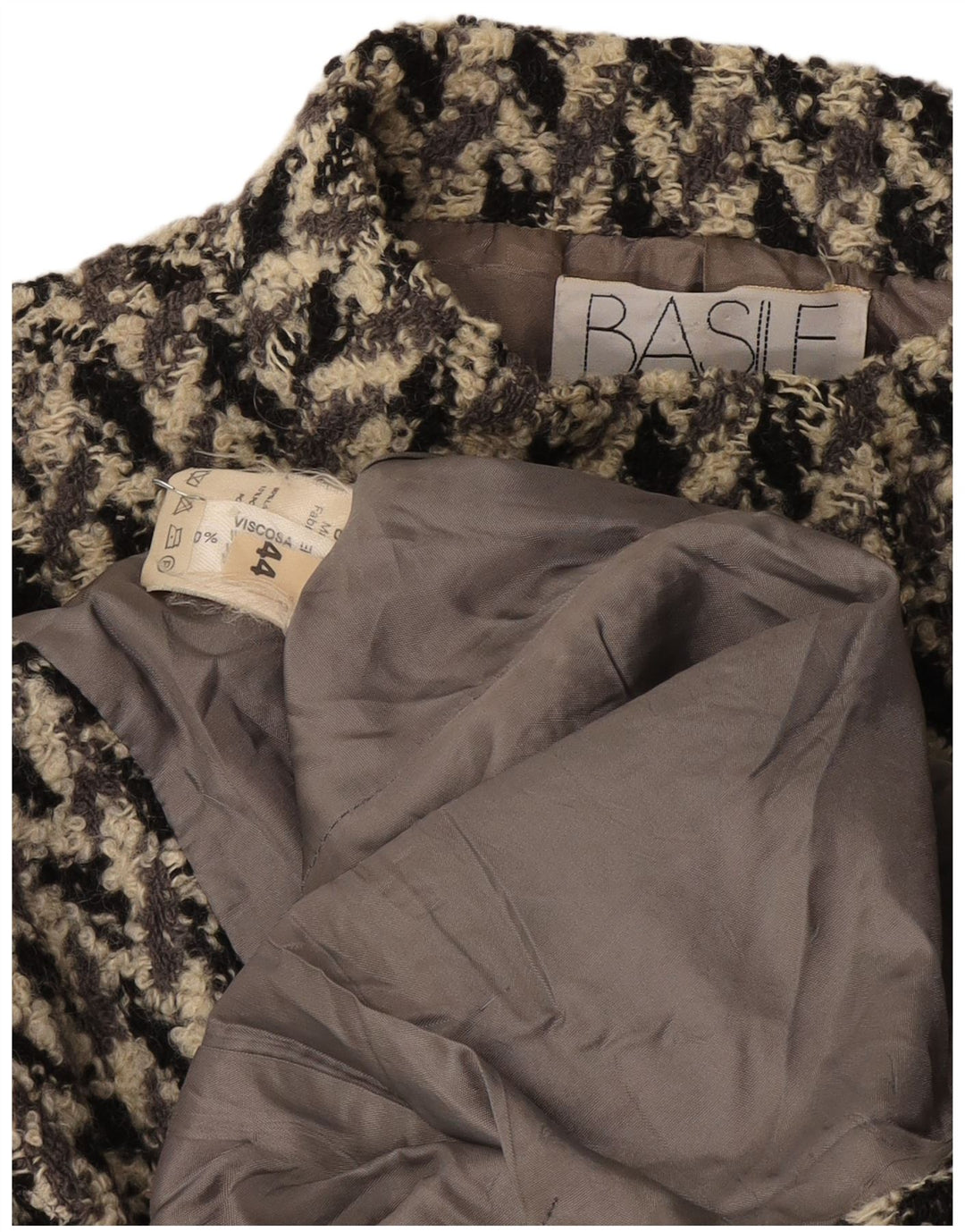 Basile Damen-Blazer mit 4 Knöpfen, IT 44, mittelgraue geometrische Viskose