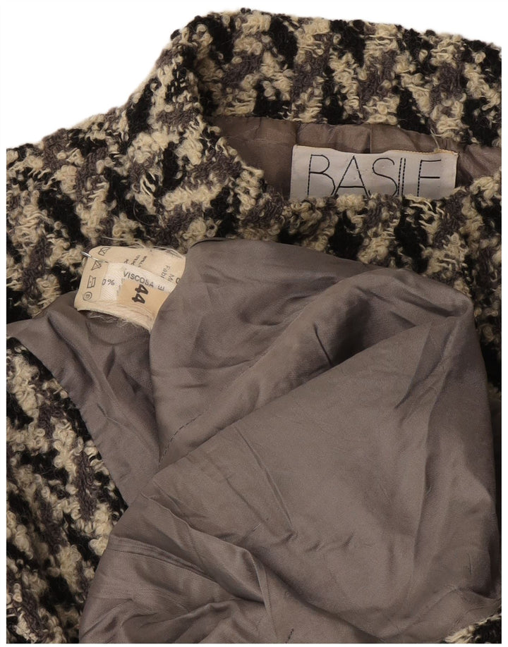 Basile Damen-Blazer mit 4 Knöpfen, IT 44, mittelgraue geometrische Viskose