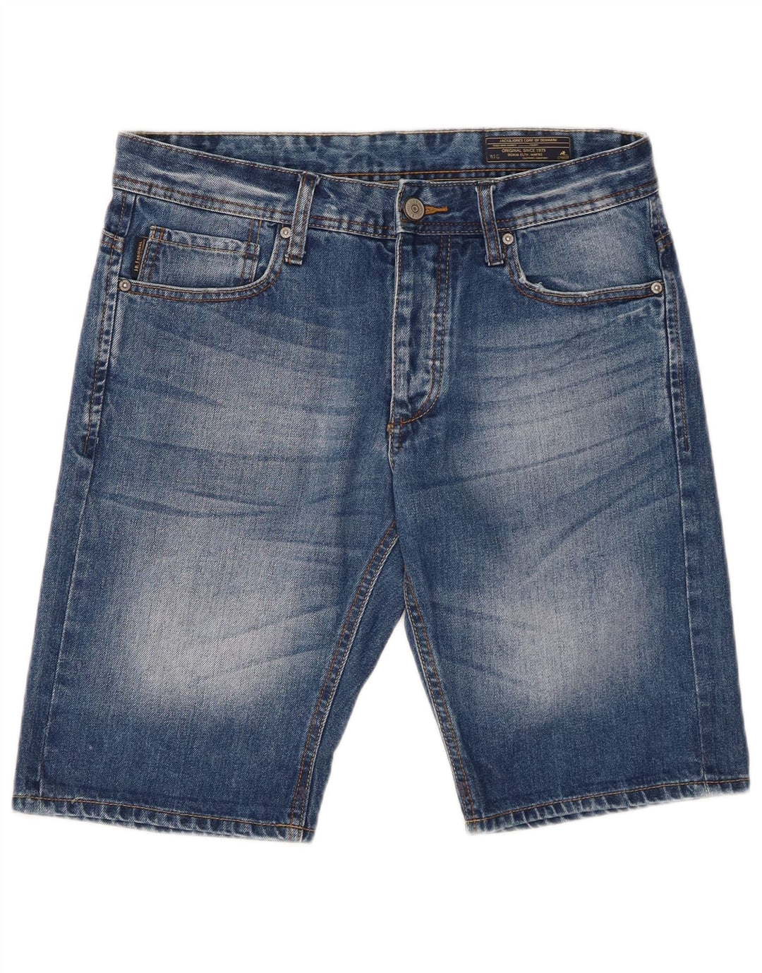 Jack & Jones Herren-Jeansshorts, mittelgroß, W32, blaue Baumwolle