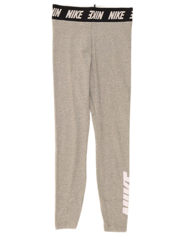 Nike Womens Graphic Leggings UK 8 Small Graue Colourblock-Baumwolle