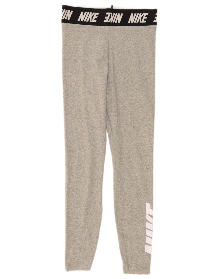 Nike Womens Graphic Leggings UK 8 Small Graue Colourblock-Baumwolle