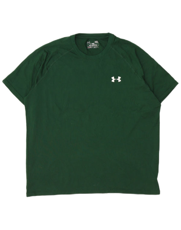 UNDER ARMOUR Herren Heat Gear T-Shirt Top Large Grün Polyester