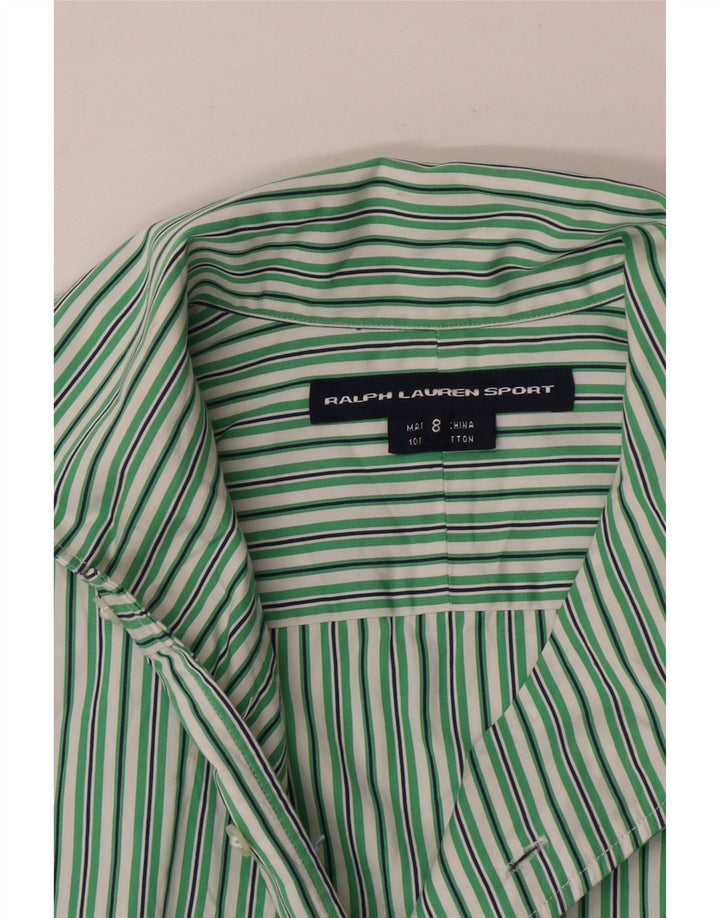 Ralph Lauren Damenhemd US 8 Mittelgrün gestreift aus Baumwolle