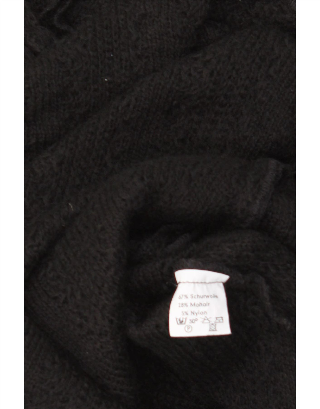 VINTAGE Womens Long Sleeve Jumper Dress EU 38 Medium Black Lambswool Vintage Vintage and Second-Hand Vintage from Messina Hembry 