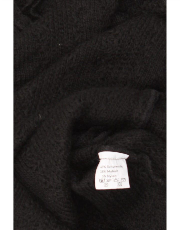 VINTAGE Womens Long Sleeve Jumper Dress EU 38 Medium Black Lambswool Vintage Vintage and Second-Hand Vintage from Messina Hembry 