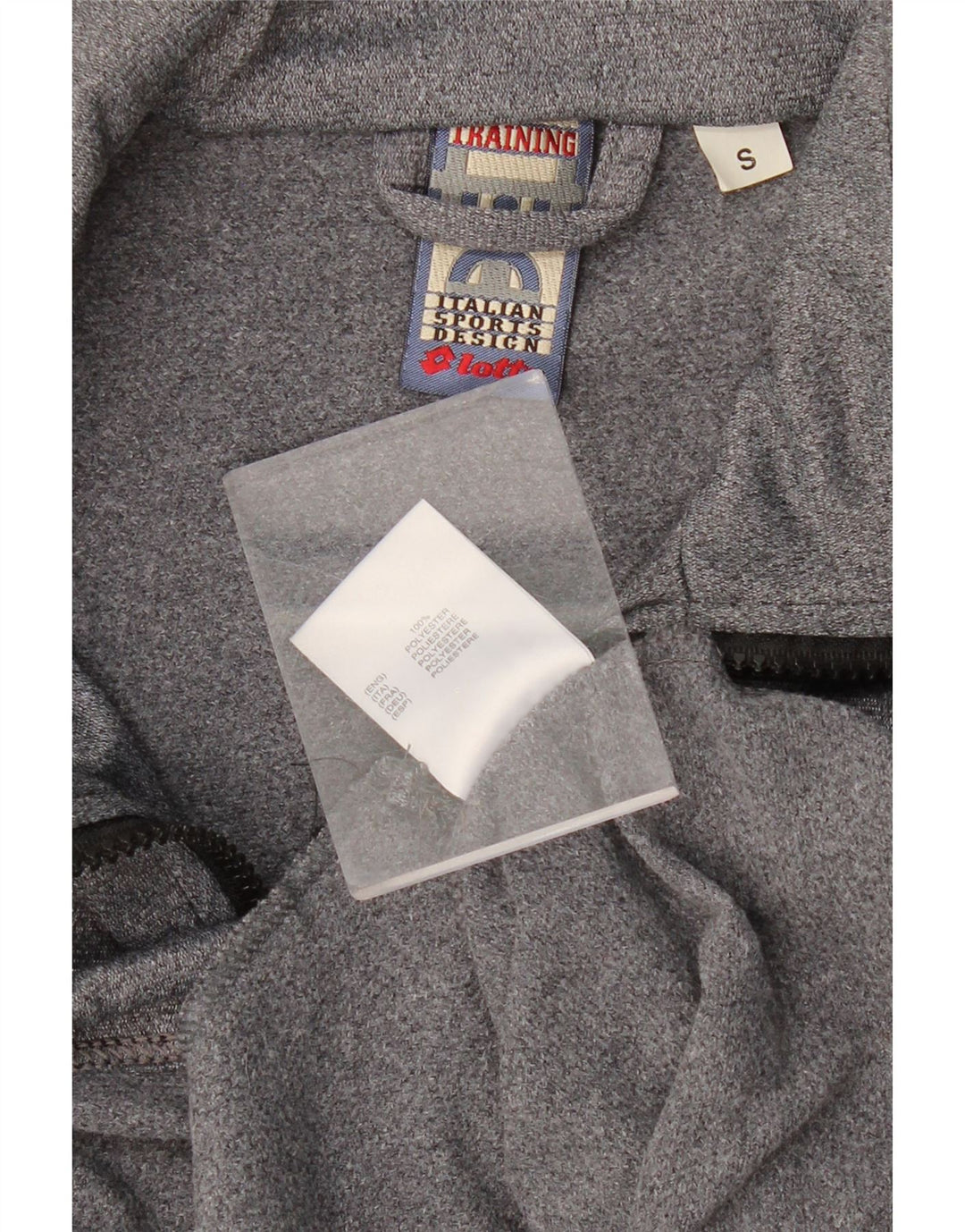 LOTTO Herren-Trainingsanzugoberteil mit Grafik, Größe S, grau geflecktes Polyester