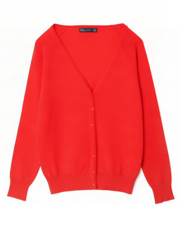 Zara Damen Strickjacke UK 18 XL Rote Baumwolle