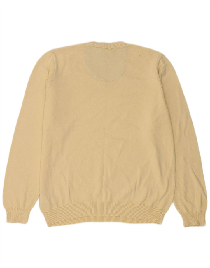 Marks & SPENCER Herren-Pullover mit normaler Passform, V-Ausschnitt, Größe L, beige, Baumwolle