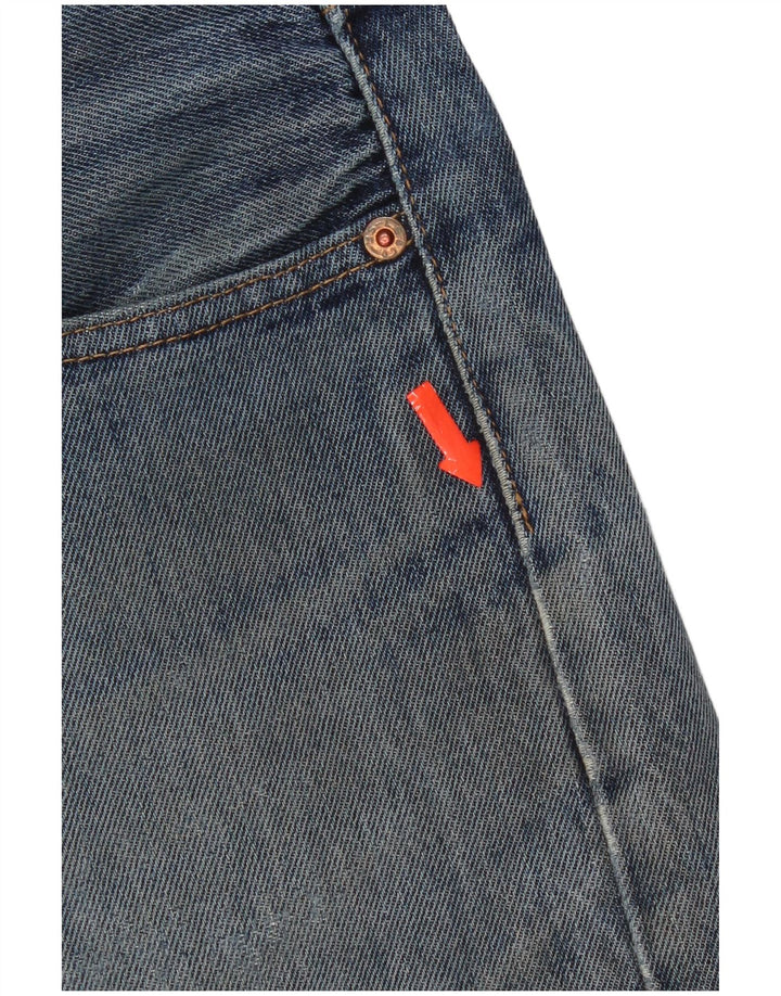 Levi's Herren 505 Distressed Straight Jeans W33 L30 Blaue Baumwolle