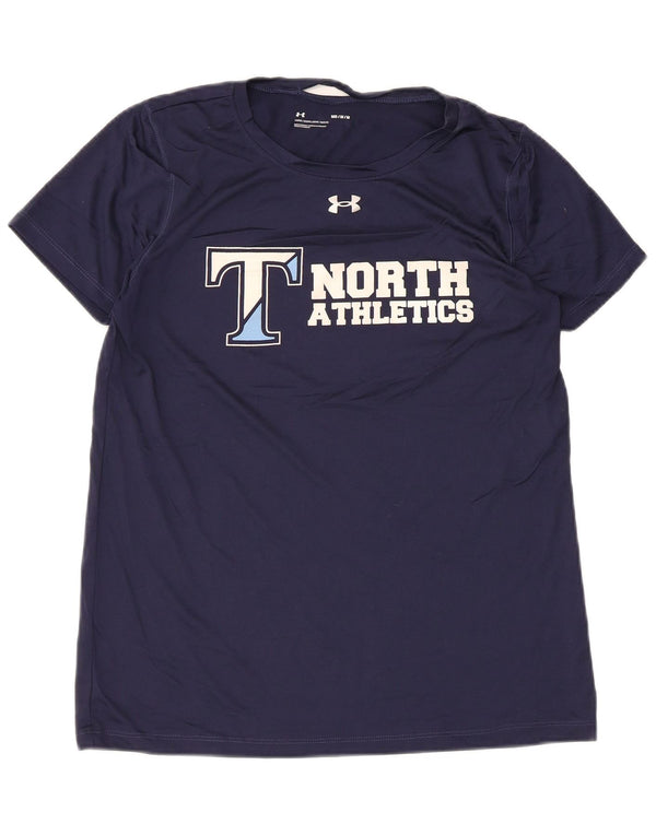 Under Armour Damen Loose Fit Graphic T-Shirt Top UK 12 Medium Marineblau