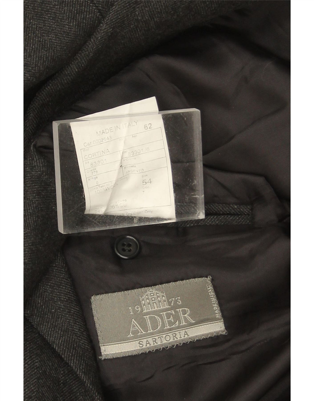 Ader Herren Zweireihiger Mantel IT 54 2XL Graue Wolle