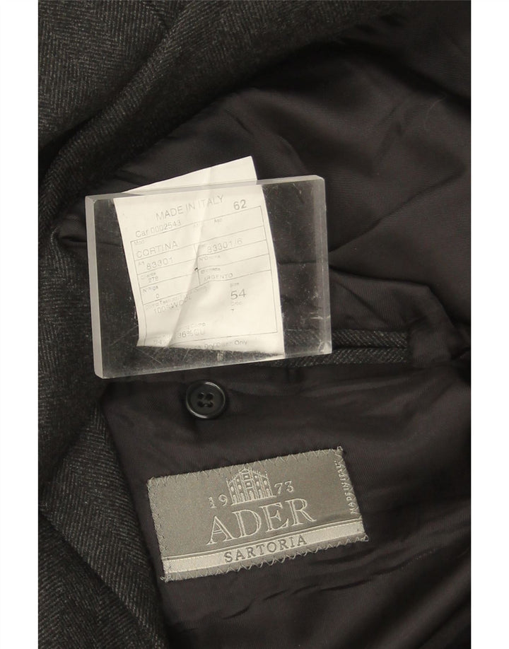 Ader Herren Zweireihiger Mantel IT 54 2XL Graue Wolle