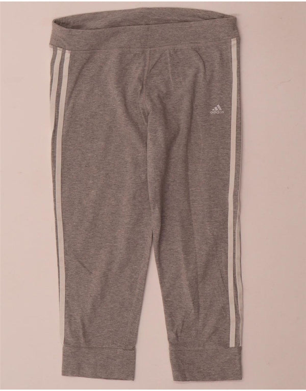 Adidas Damen Capri-Trainingshose, Jogginghose, Gr. 8/10, Größe S, Grau