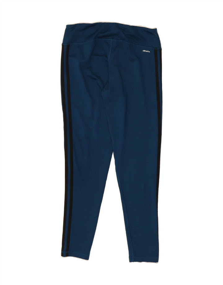 ADIDAS Womens Climalite Leggings UK 12/14 Medium  Blue Polyester Vintage Adidas and Second-Hand Adidas from Messina Hembry 