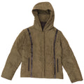 Jack Wills Wattierte Damenjacke mit Kapuze, UK 10, Größe S, Khaki, gestreift, Polyester