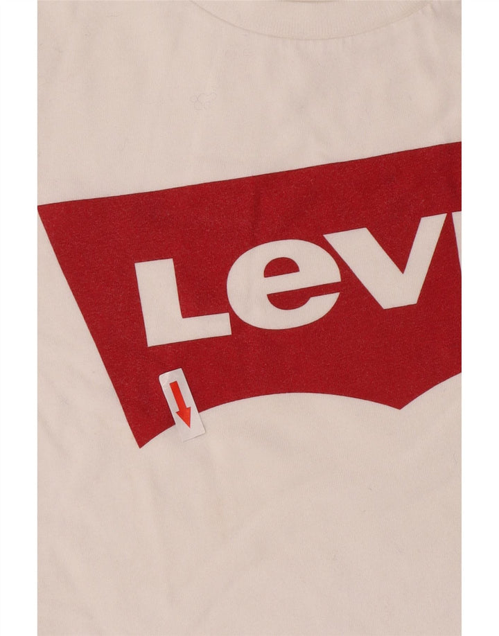 Levi's Damen Grafik-T-Shirt-Oberteil UK 12 Mittelweiß