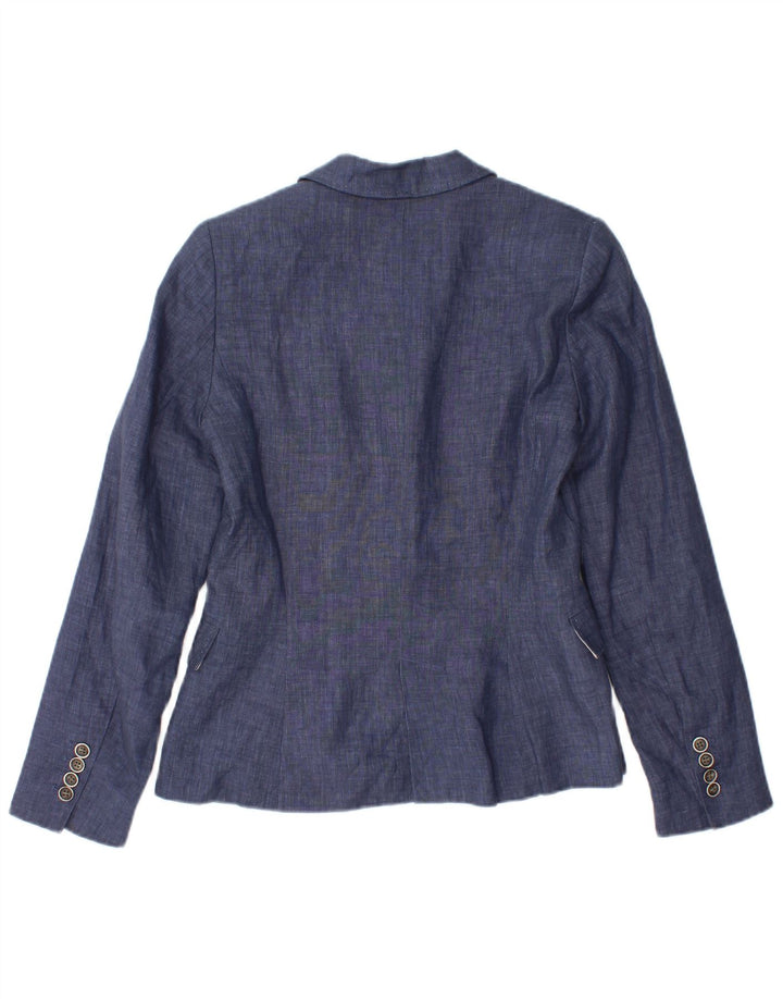 ZARA Damen 1-Knopf-Blazerjacke UK 10 Small Blau