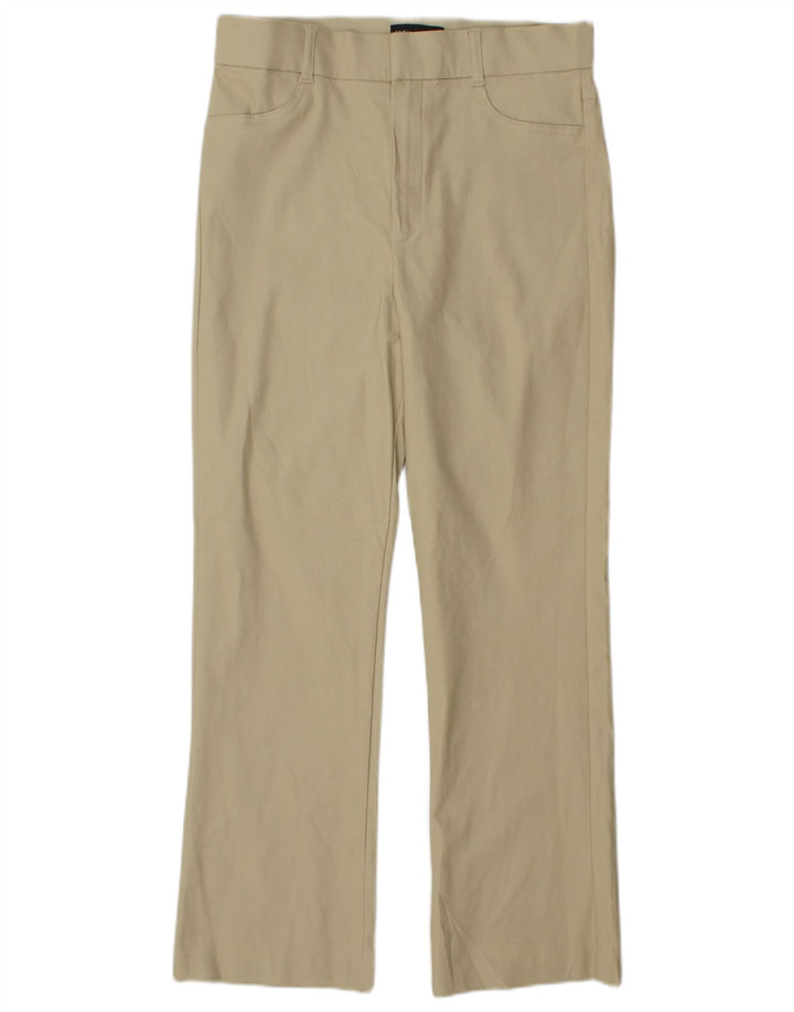 Zara Damen Bootcut-Freizeithose, groß, W30, L27, beige Viskose