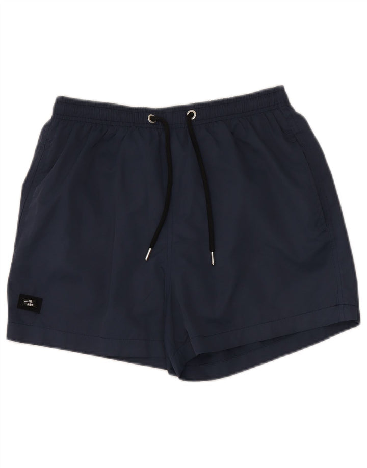 Vintage Herren Badeshorts Medium Marineblau Polyester