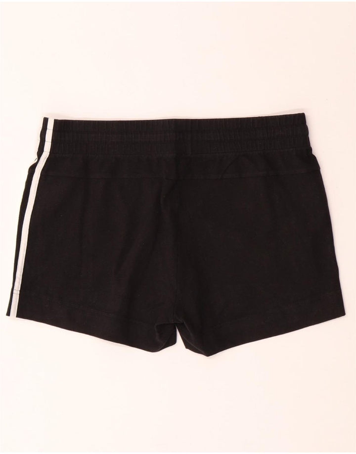 ADIDAS Damen Sportshorts UK 12/14 Mittelschwarze Baumwolle