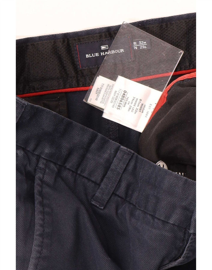 Marks & Spencer Herren Blue Harbour Gerade Chinohose W32 L29 Marineblau