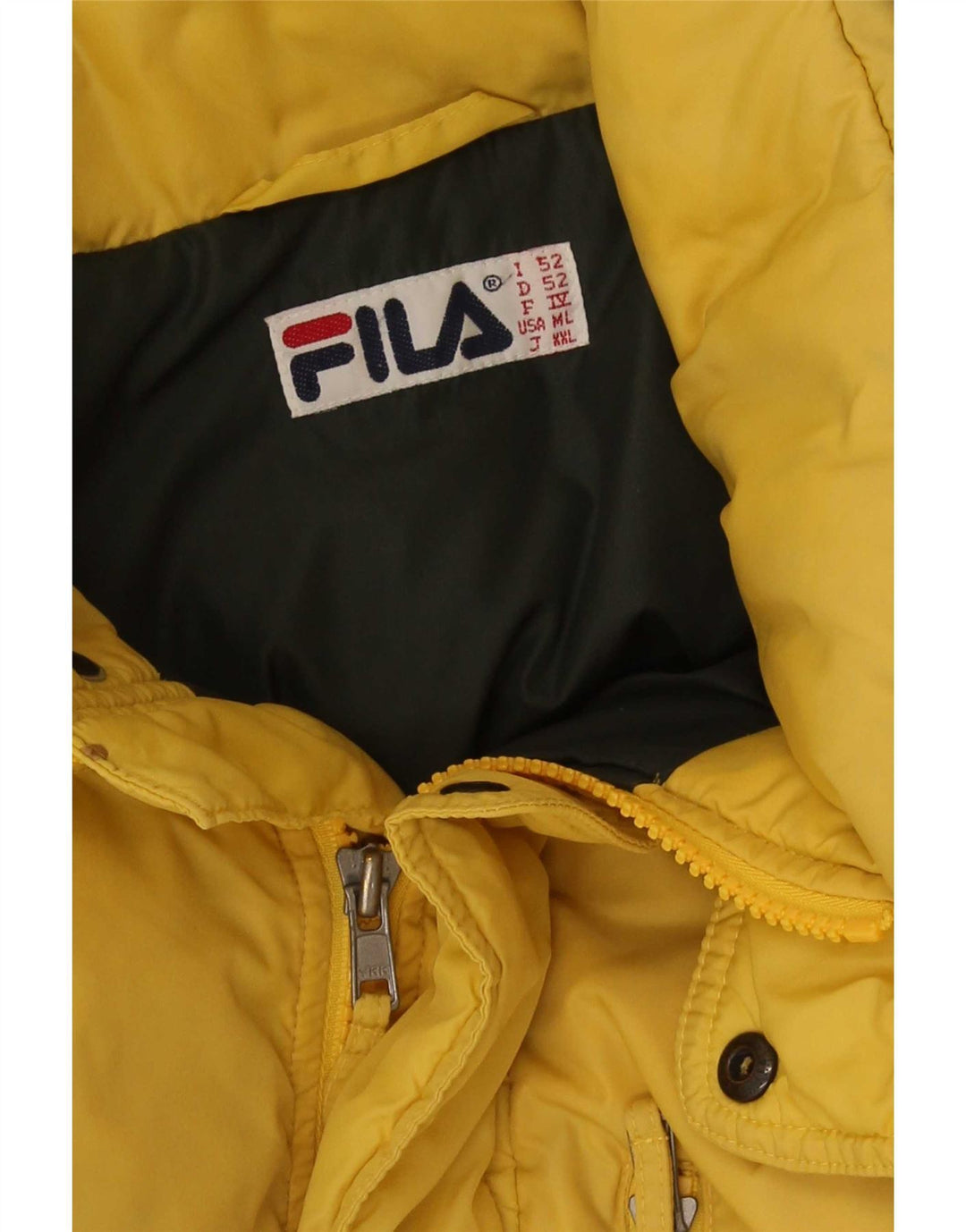 Fila Herren Wattierte Jacke UK 38 Mittelgelber Farbblock