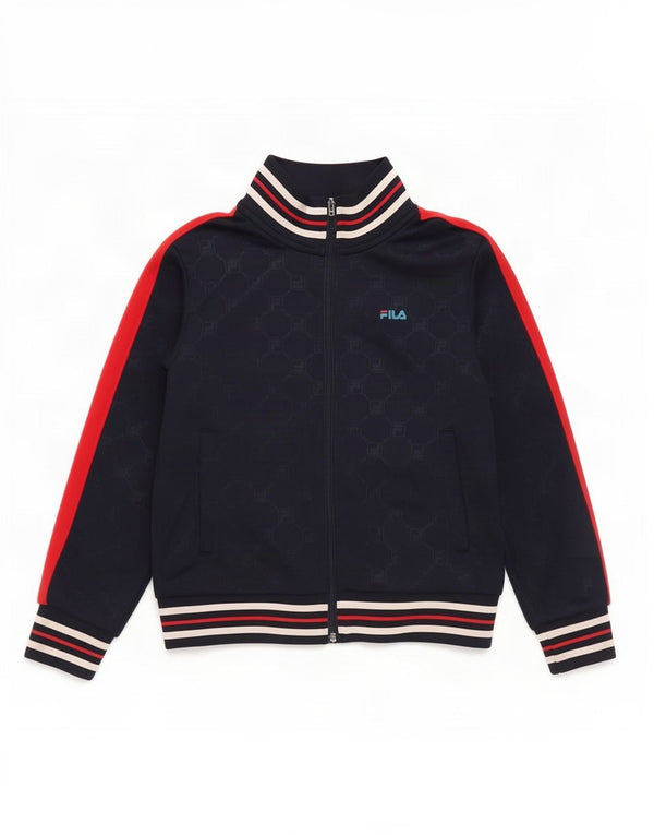 Fila Jungen Grafik-Trainingsanzug-Top-Jacke, 9–10 Jahre, Marineblau, Sport
