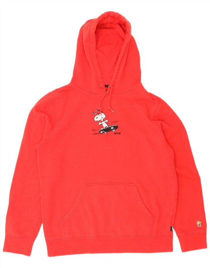 HUF Herren Peanuts Graphic Kapuzenpullover aus mittelroter Baumwolle