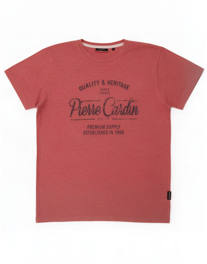 Pierre Cardin Herren-T-Shirt mit Grafik, groß, rosa, Polyester