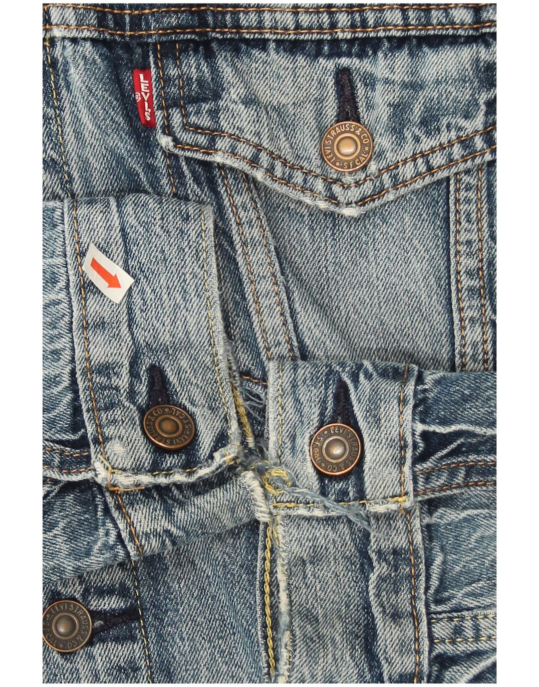 Levi's Herren Jeansjacke UK 38 Mittelblaue Baumwolle