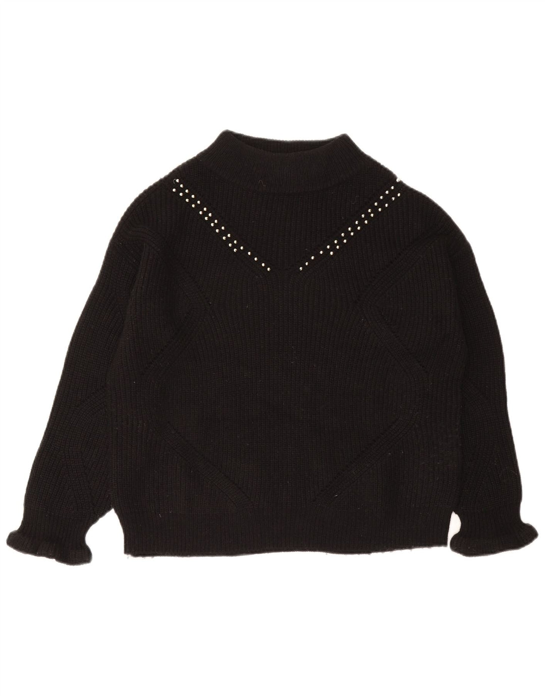 Guess Damen-Pullover mit Rollkragen, übergroß, Gr. 10, Größe S, Schwarz, Acryl