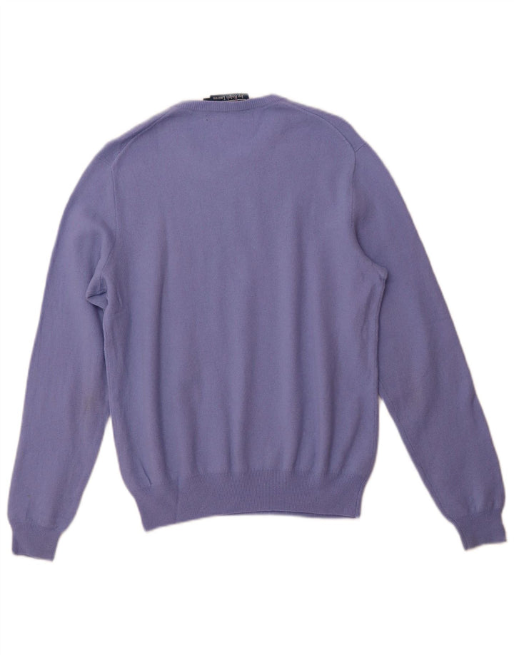 POLO RALPH LAUREN Herren-Pullover mit Rundhalsausschnitt, klein, violette Merinowolle