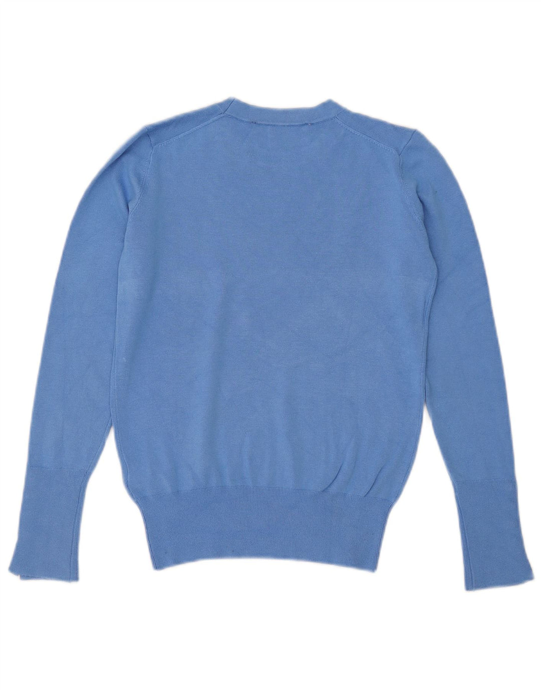 Zara Damen-Pullover mit Rundhalsausschnitt, UK 10, kleine blaue Viskose