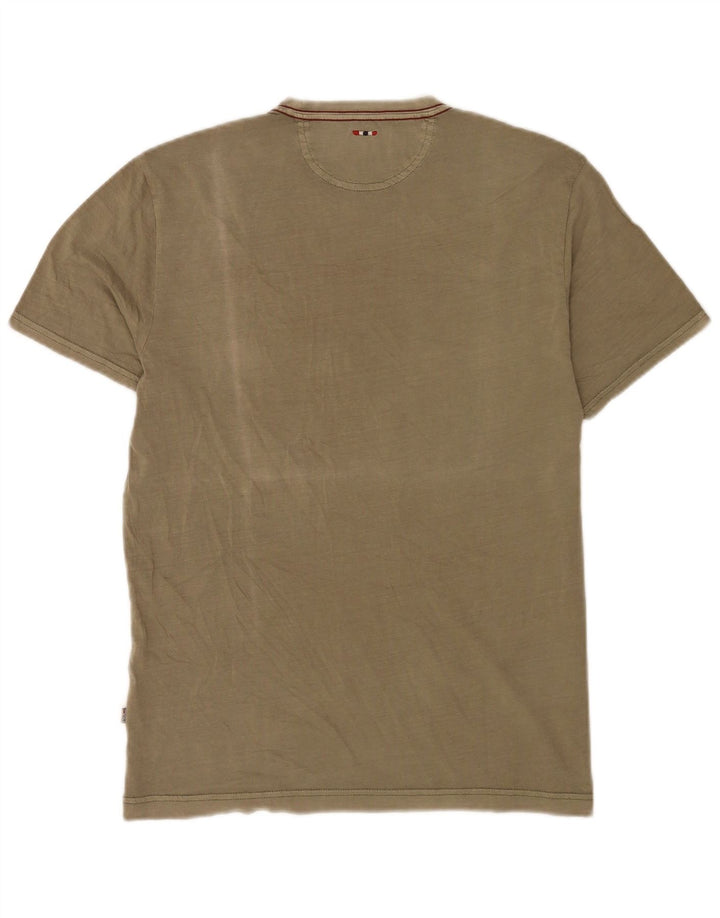 Napapijri Herren Geographic Graphic T-Shirt Top Medium Khaki