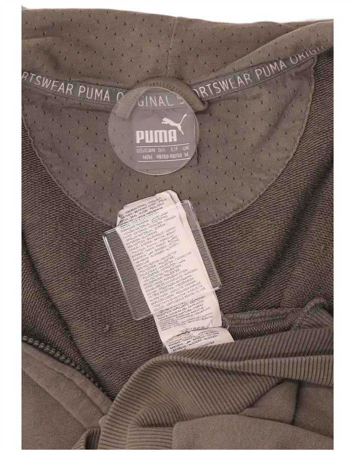 Puma Herren-Kapuzenpullover mit grafischem Reißverschluss, mittlere Khaki-Baumwolle