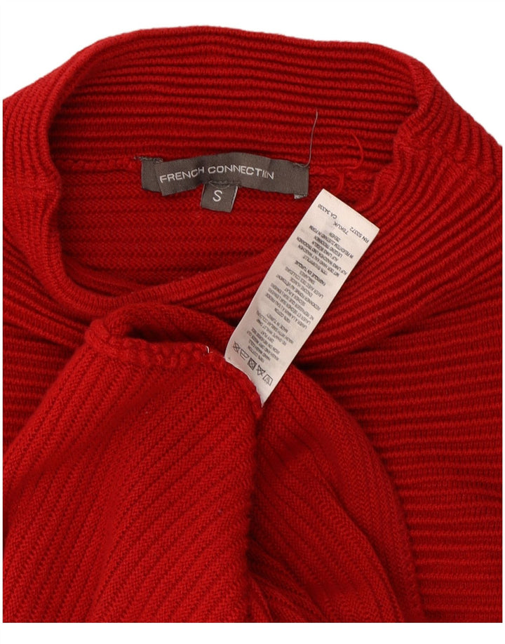 FRENCH CONNECTION Womens Turtle Neck Jumper Sweater UK 10 Small Red