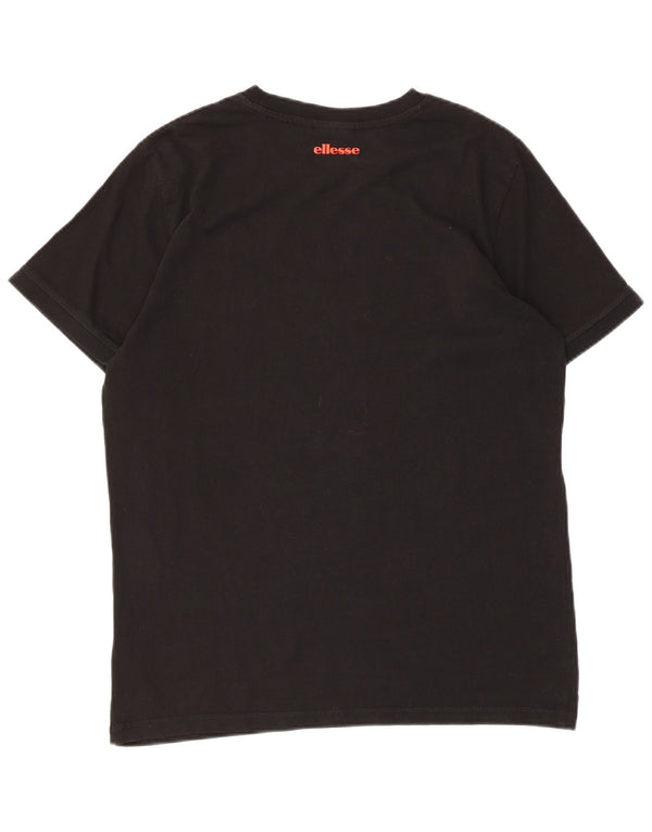 Ellesse Womens Graphic T-Shirt Top UK 14 Medium Schwarz