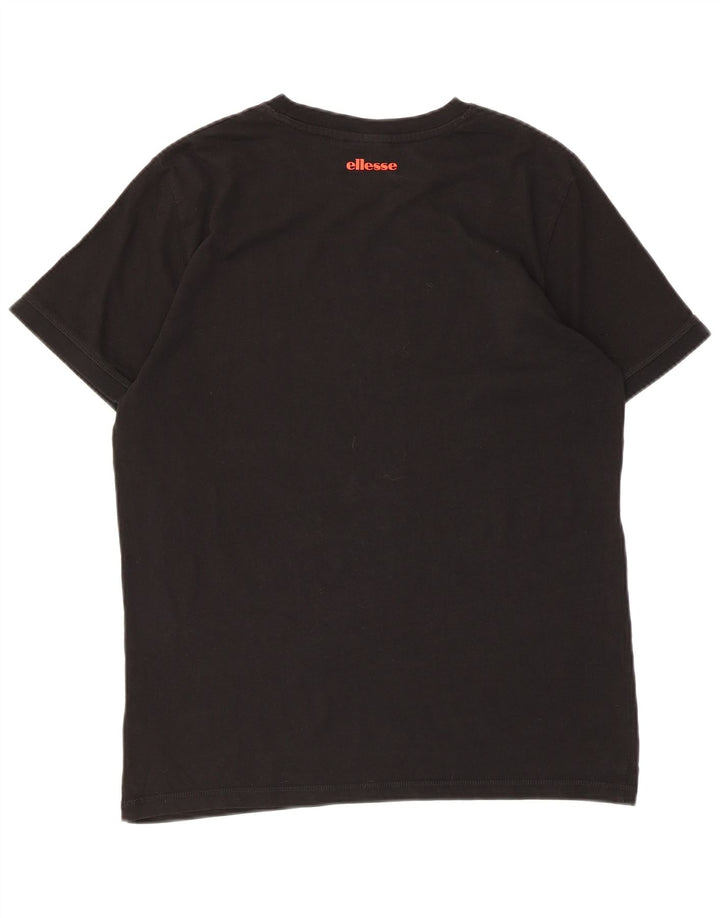 Ellesse Womens Graphic T-Shirt Top UK 14 Medium Schwarz