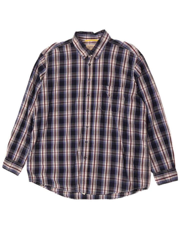 Camel Active Herrenhemd XL, marineblau, kariert, Baumwolle