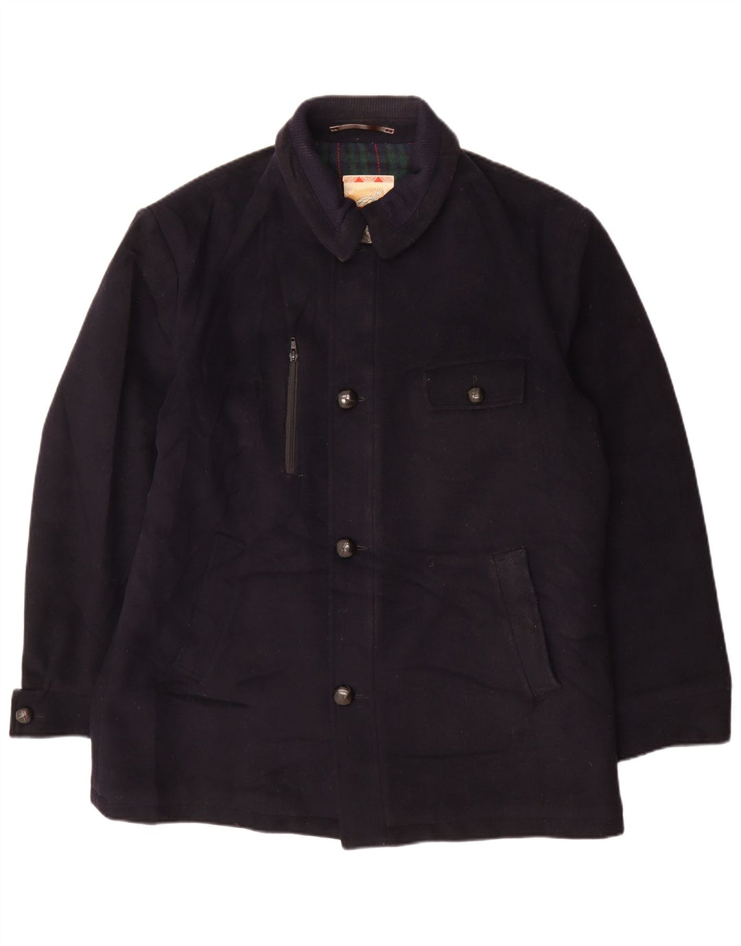MC Gregor Herren-Utility-Jacke IT 54 2XL Marineblau kariert Wolle klassisch