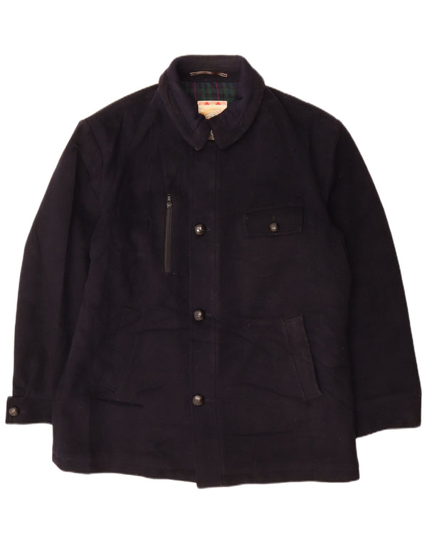 MC Gregor Herren-Utility-Jacke IT 54 2XL Marineblau kariert Wolle klassisch