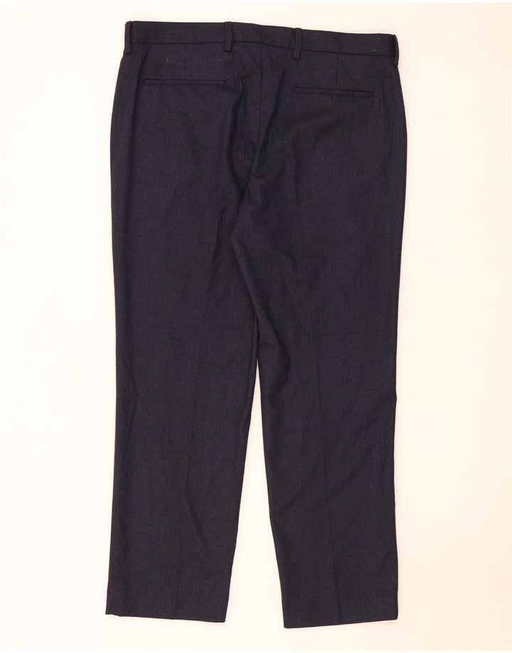 Marks & Spencer Herren-Anzughose mit normaler Passform, W36 L29, marineblaues Polyester
