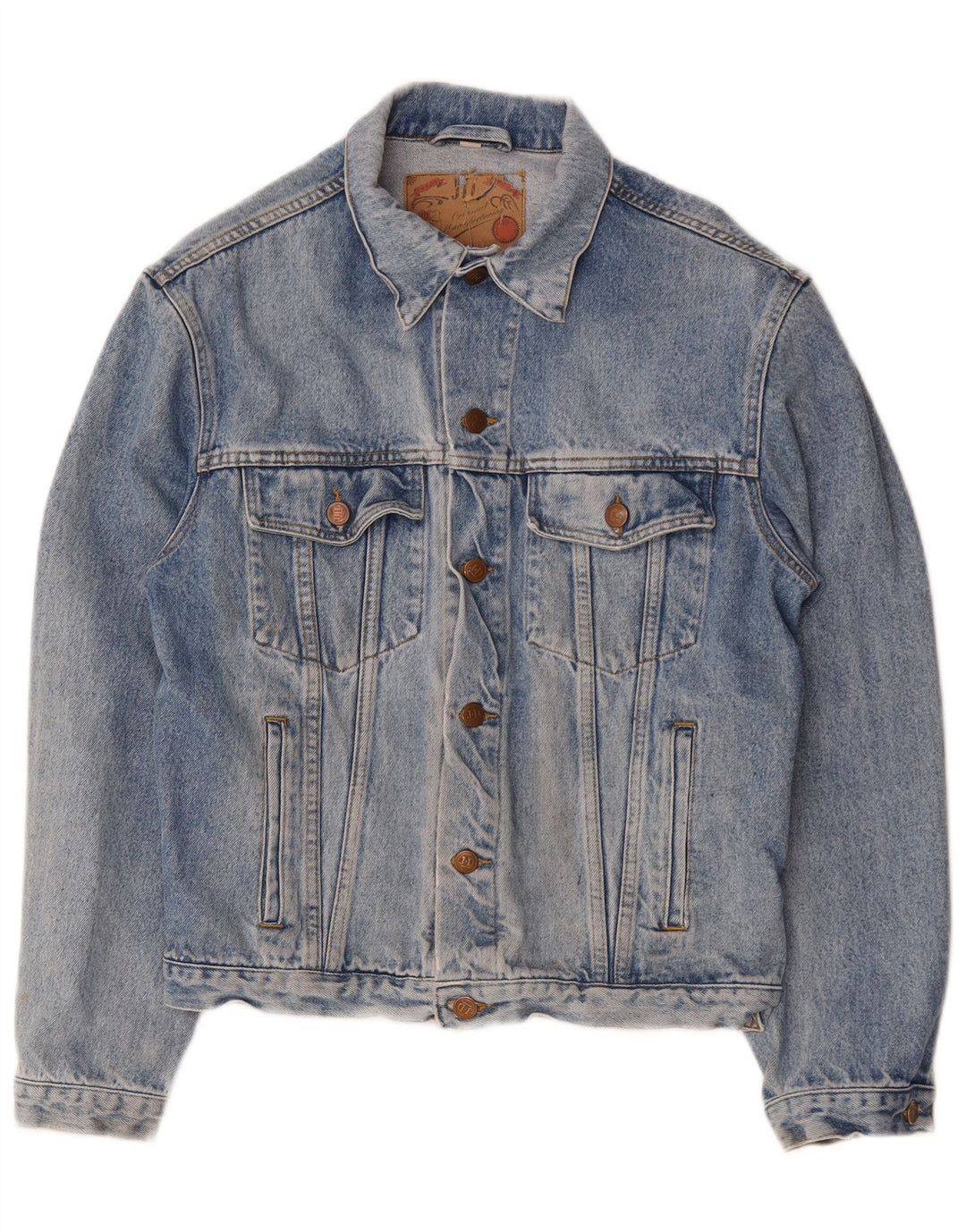 Vintage Herren Jeansjacke UK 38 Mittelblaue Baumwolle