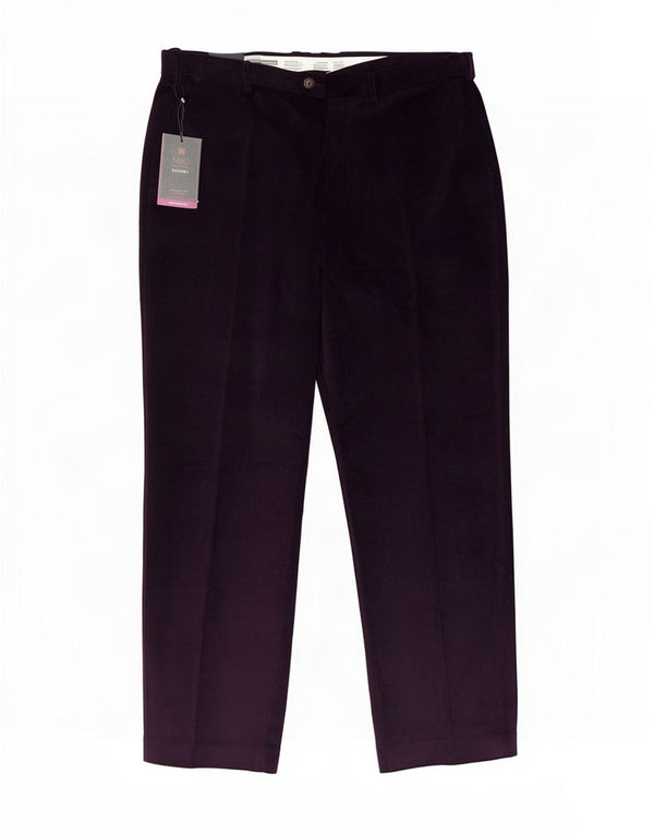 Marks & Spencer Gerade Cordhose für Herren, W38, L31, Lila, Baumwolle