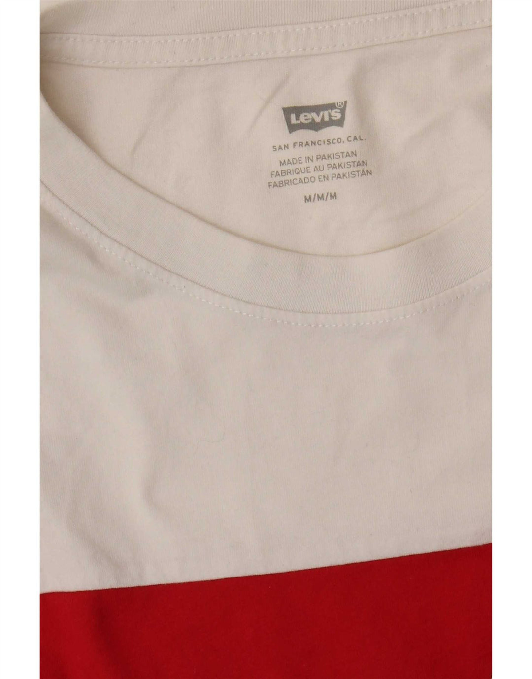 Levi's Damen-T-Shirt mit Grafik, UK 14, Mittelweiß, Farbblock