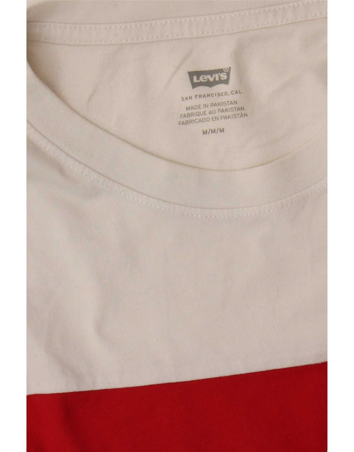 Levi's Damen-T-Shirt mit Grafik, UK 14, Mittelweiß, Farbblock